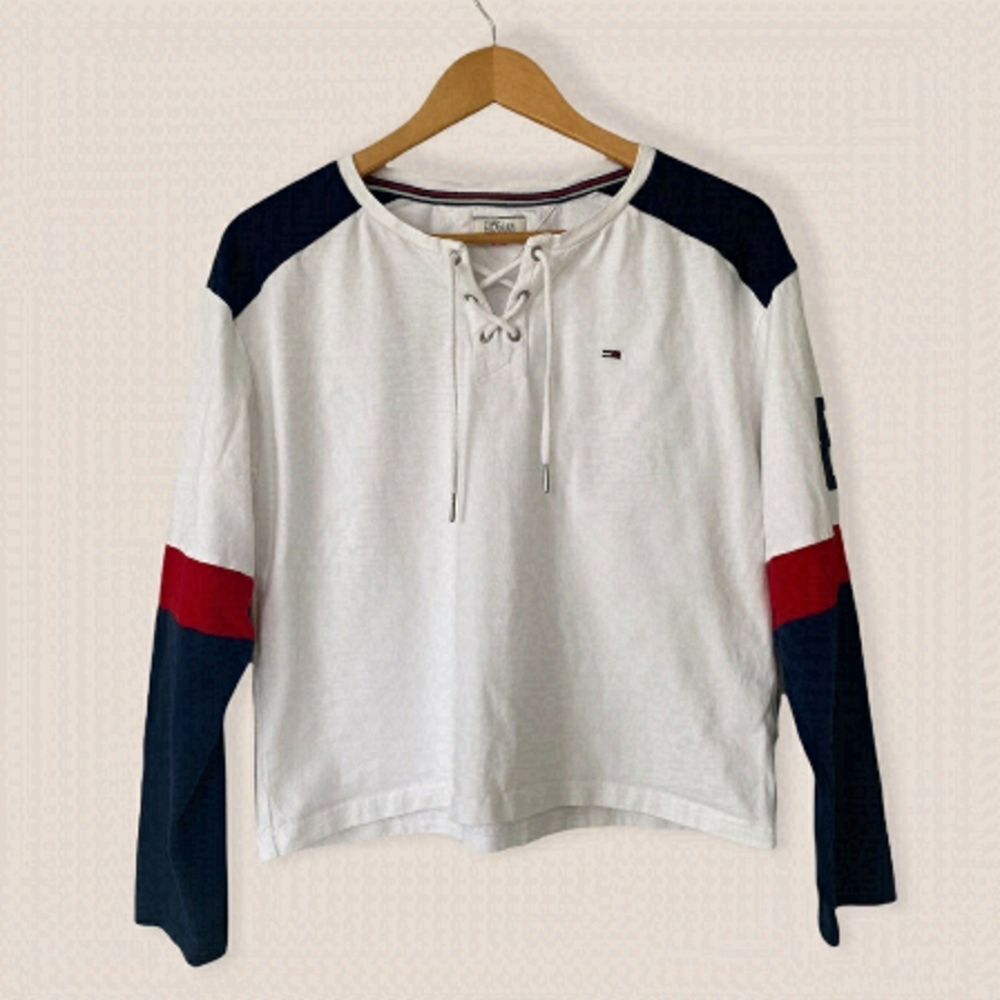 Tommy Hilfiger Cropped Long Sleeve Top Medium